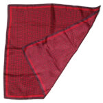 DKNY logo repeat silk square in a maroon and dark red colourway