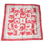 Pinky brown and cream design silk scarf