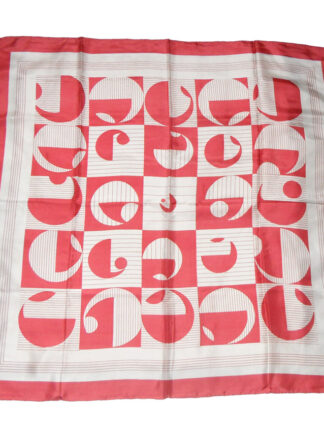 Pinky brown and cream design silk scarf