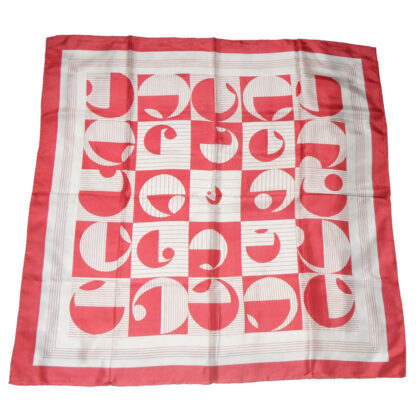 Pinky brown and cream design silk scarf