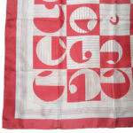 Pinky brown and cream design silk scarf