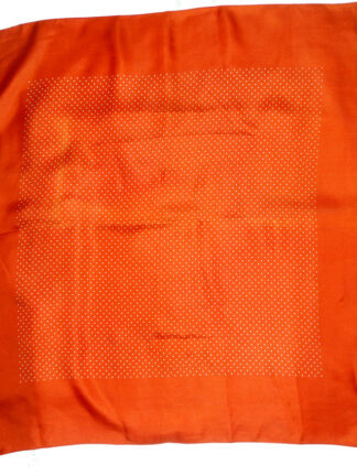 An Englsih Silk Scarf - Macclesfield - orange background wiht a white dot design