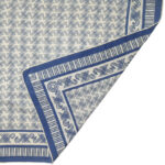 Blue and cream design cotton square with hand rolled edges