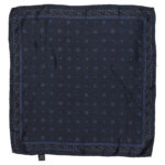 Dark blue silk pocket square made in Japan