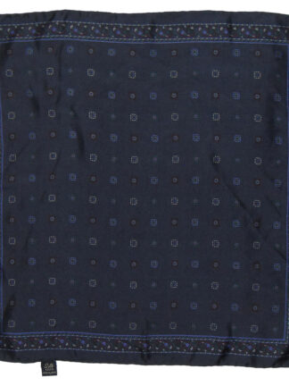Dark blue silk pocket square made in Japan