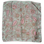 Richard Allan pale green and pink flower design silk scarf