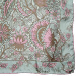 Richard Allan pale green and pink flower design silk scarf