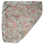 Richard Allan pale green and pink flower design silk scarf