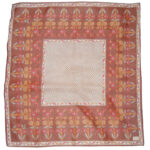 Liberty of London all cotton scarf with a brown, red and ochre design