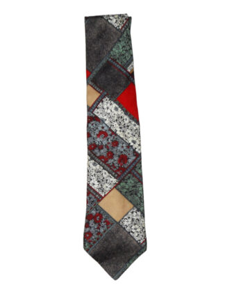 Jakes Makes by Stephano Gils patchwork design silk tie