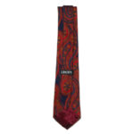 Liberty silk tie with a large paisley design in in brown, blue and yellow