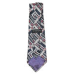 Christian Dior silk tie with a textured silk design in navy, silver and red