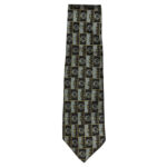 Bugatti , Italy,silk tie with a blue and gold design