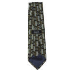 Bugatti , Italy,silk tie with a blue and gold design