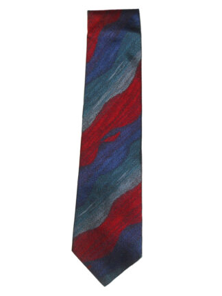 Blades Savile Row silk tie iwith a red, green, blueand grey design