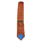Ozwald Boatend pink orange and gold design textured silk tie