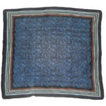 Blue floral rolled edge silk scarf