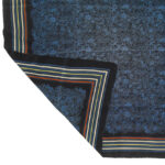 Blue floral rolled edge silk scarf