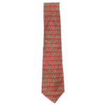 W and H Gidden boot design on a red background silk tie