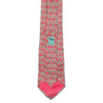 W and H Gidden boot design on a red background silk tie