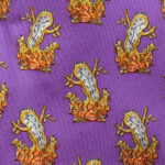 La Noblesse du Temps Image d'une sculkpture de Salvador Dali design silk tie on a bright nauve background