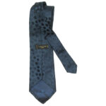 Lanvin dark blue jacquard silk tie