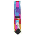 Duchamp multi colour horizontal wavy stripe design silk tie