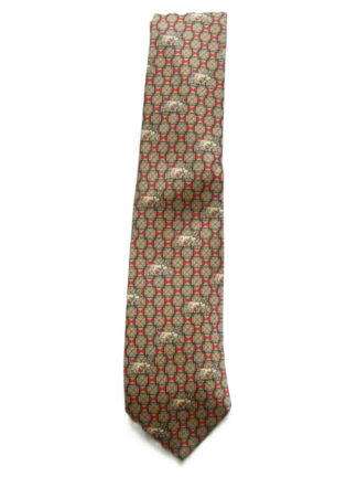 Cavendish Silks England, lion design on a red and gold background silk tie