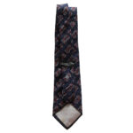Christian Dior Monsieur dark blue background silk tie with a red, dark blue and grey design