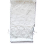 Cecil Gee long white silk evening or opera scarfwith tasselled ends