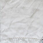 Cecil Gee long white silk evening or opera scarfwith tasselled ends