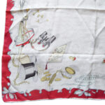 Opera theme design silk scarf with a red border