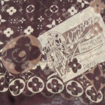 Louis Vuitton travelling requisites design sheer silk scarf in brown and cream