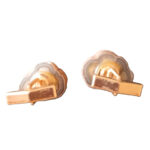 Natural stone slice cufflinks with gold tone metal backs