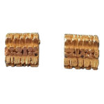 Gold tone metal vintage square cufflinks