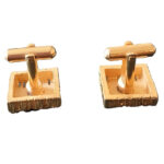 Gold tone metal vintage square cufflinks