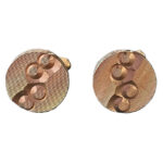 Gold tone metal vintage round cufflinks