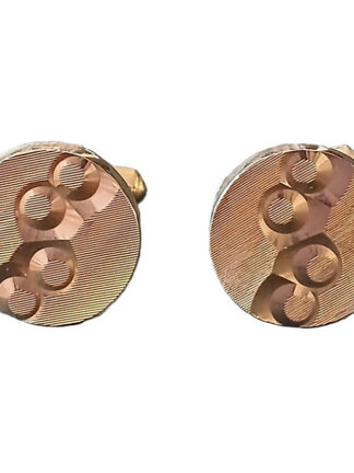Gold tone metal vintage round cufflinks