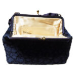 Salisburys blue lace evening bag with cream satin lining