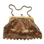 Vintage gold tone chainmail evening bag