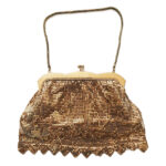 Gold tone chainmail evening bag