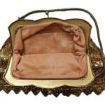 Vintage gold tone chainmail evening bag