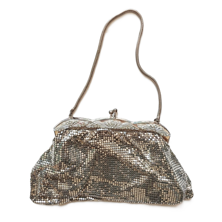 Silver Tone Chainmail Evening Bag