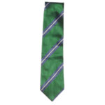 New and Lingwood Green, blue and white regimental stripe silk tie