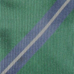 New and Lingwood Green, blue and white regimental stripe silk tie