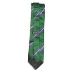 New and Lingwood Green, blue and white regimental stripe silk tie