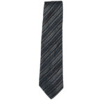 Rykiel Homme blue, brown and taupe weave silk tie