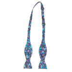 Blue and purple design self tie bow tie