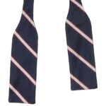 Regimental stripe self tie silk bow tie