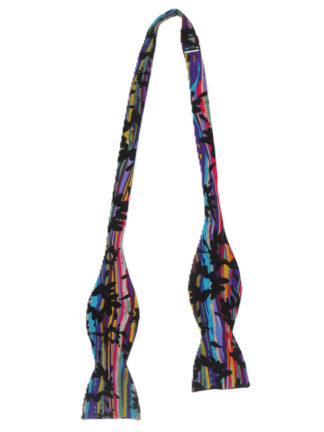 Beau Ties Vermont colourful abstract design self tie bow tie
